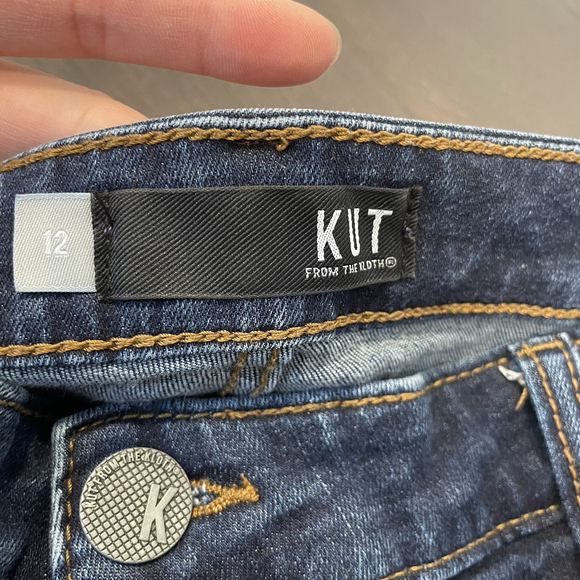 KUT From The Kloth Catherine Boyfriend Jeans Dark Wash Women's Size 12 Blue - Picture 4 of 8